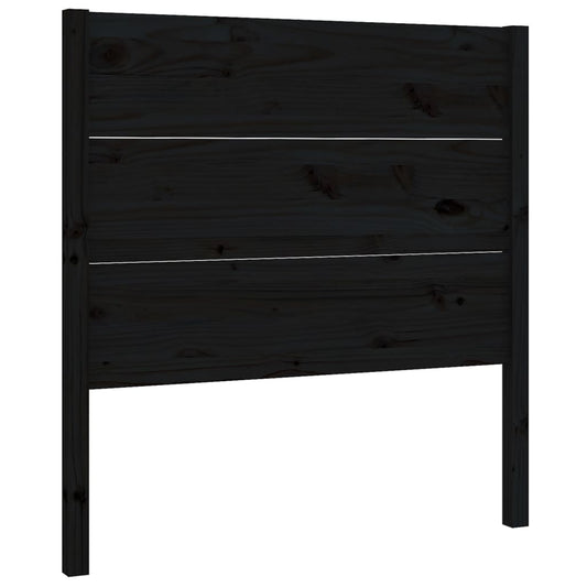 Headboard | Black | Solid pine wood | 96x4x100 cm | Decorative Inlays