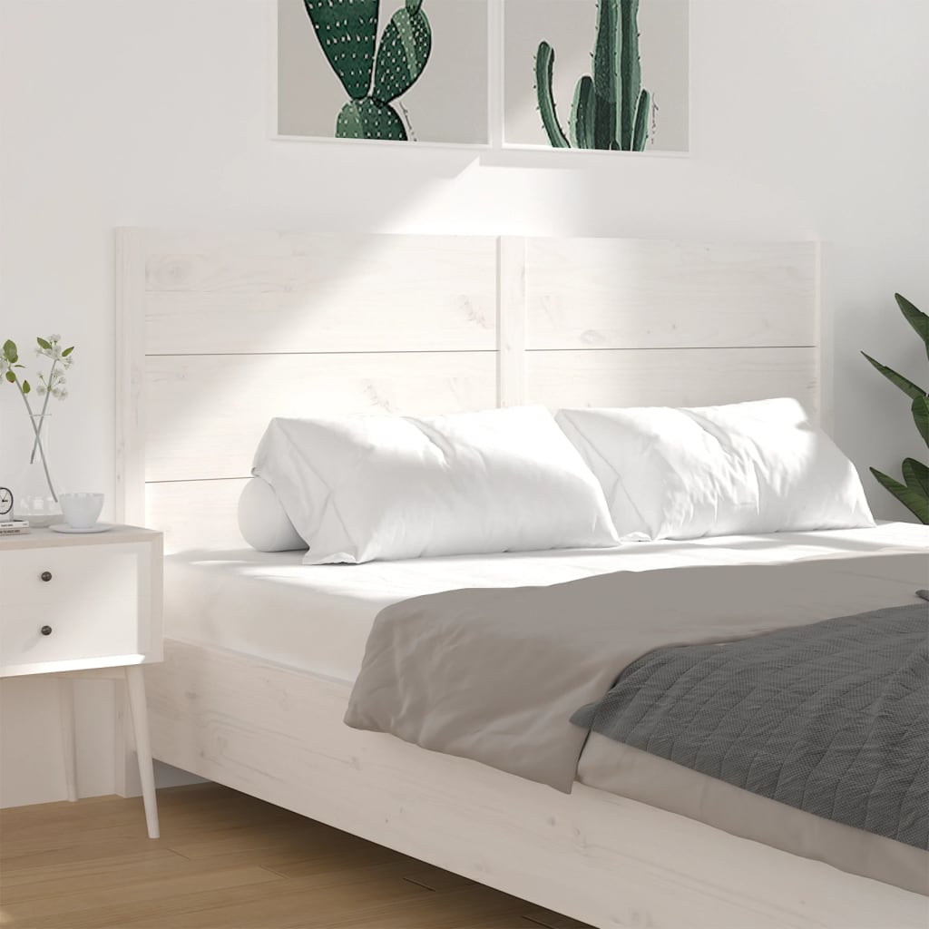 Headboard | White | Solid Pine Wood | 206x4x100 cm | Durable | Headboard