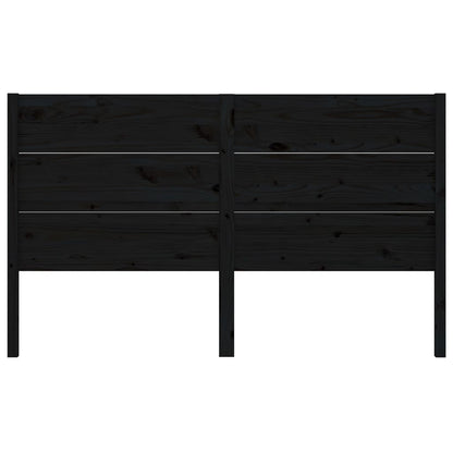 Headboard Black 206x4x100 cm Solid Wood Pine