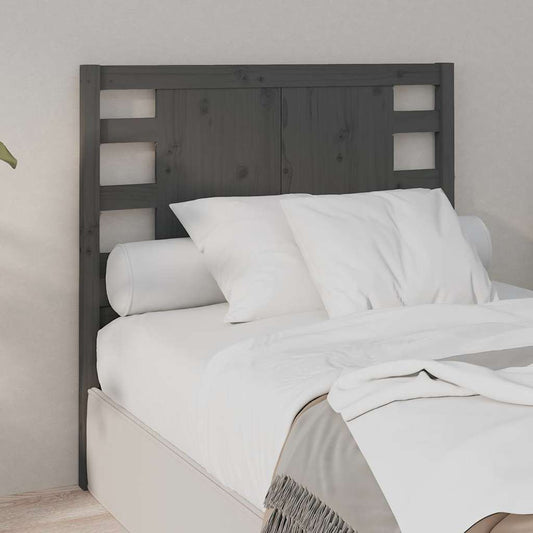 Headboard | Grey | Solid pine wood | 81x4x100 cm | Decorative Inlays