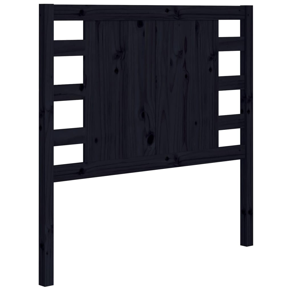 Headboard Black 81x4x100 cm Solid Wood Pine