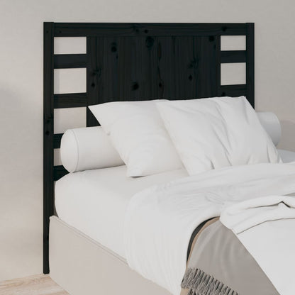 Headboard Black 81x4x100 cm Solid Wood Pine