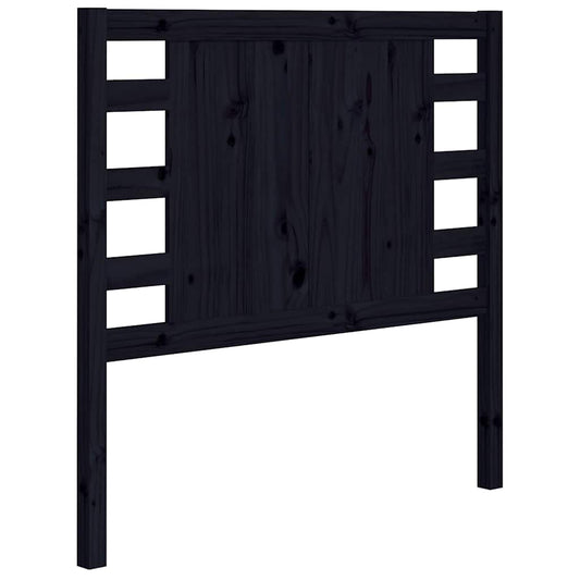 Headboard | Black | Solid Pine Wood | 106 cm x 4 cm x 100 cm