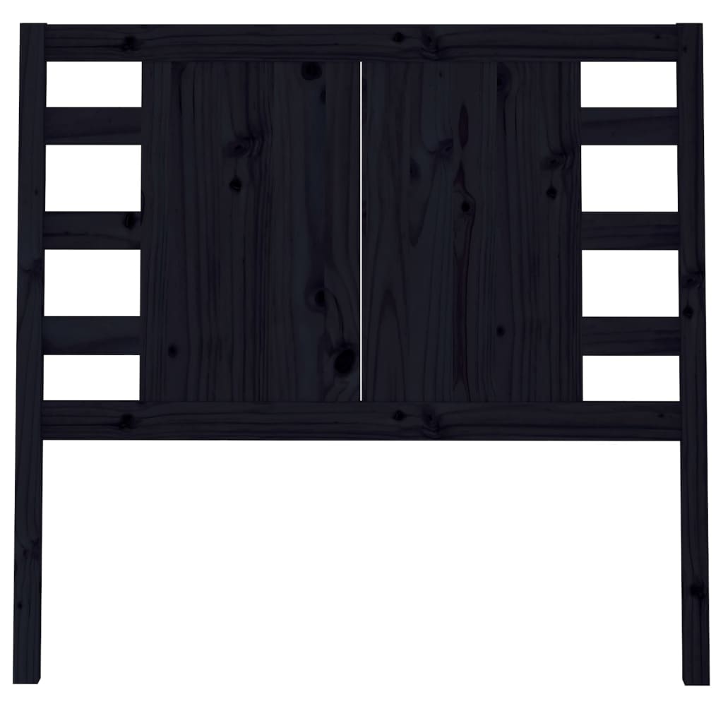 Headboard Black 106x4x100 cm Solid Wood Pine