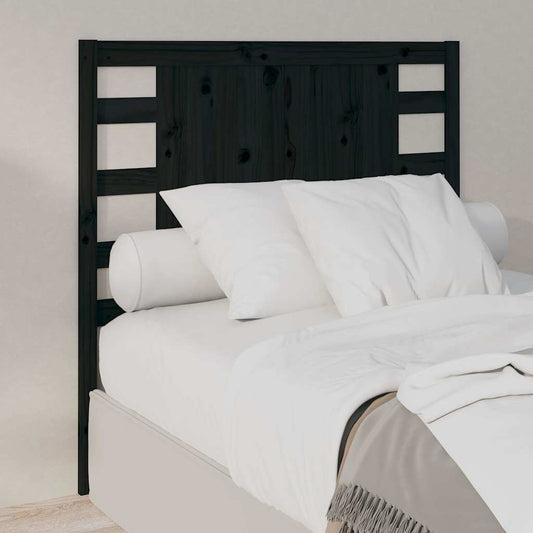 Headboard | Black | Solid Pine Wood | 106 cm x 4 cm x 100 cm