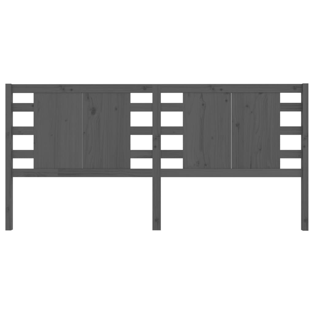 Headboard Grey 146x4x100 cm Solid Wood Pine