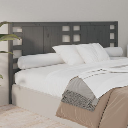 Headboard Grey 146x4x100 cm Solid Wood Pine