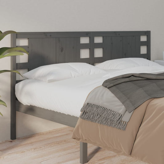 Headboard | Grey | Solid Pine Wood | Standard | Decorative Inlays