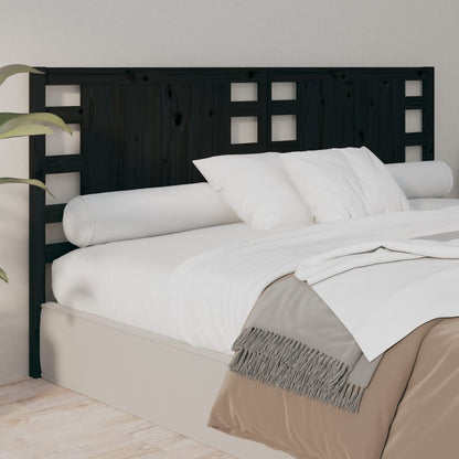 Headboard Black 166x4x100 cm Solid Wood Pine