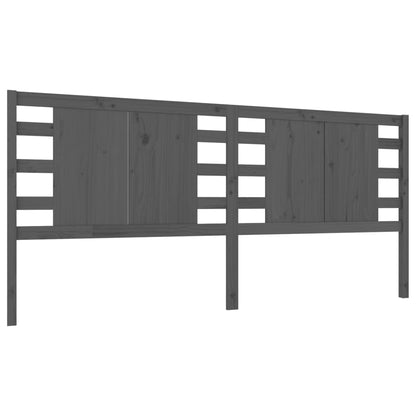 Headboard Grey 206x4x100 cm Solid Wood Pine