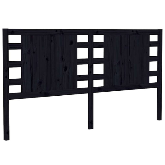 Headboard | Black | Solid pine wood | 206 x 4 x 100 cm