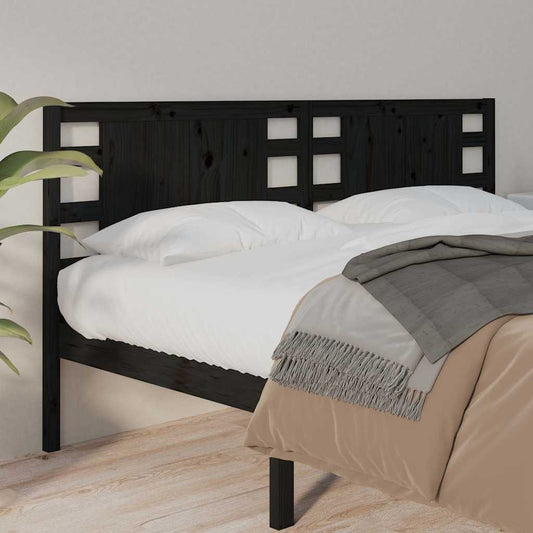 Headboard | Black | Solid pine wood | 206 x 4 x 100 cm