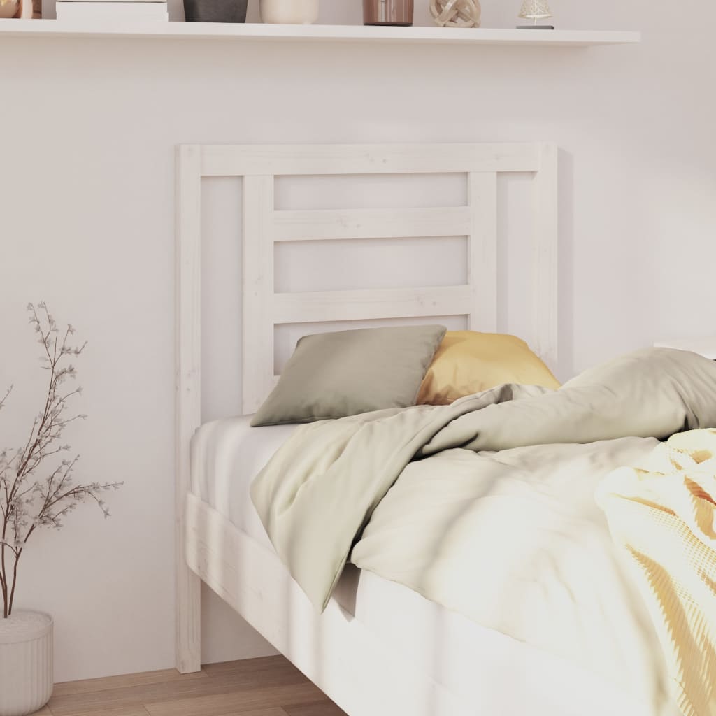 Headboard | White | Solid pine wood | 100 cm Height, 81 cm Width