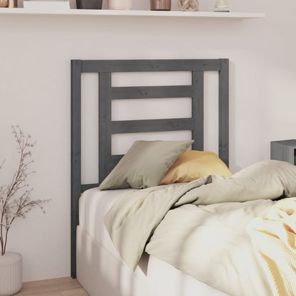 Headboard | Grey | Solid Pine Wood | Standard | Decorative Inlays