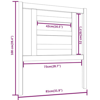 Headboard | Grey | Solid Pine Wood | Standard | Decorative Inlays