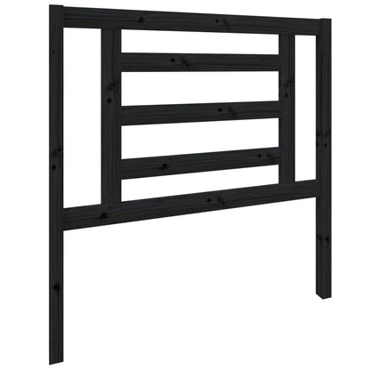 Headboard | Black | Solid pine wood | Single | Decorative Inlays