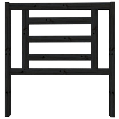 Headboard | Black | Solid pine wood | Single | Decorative Inlays