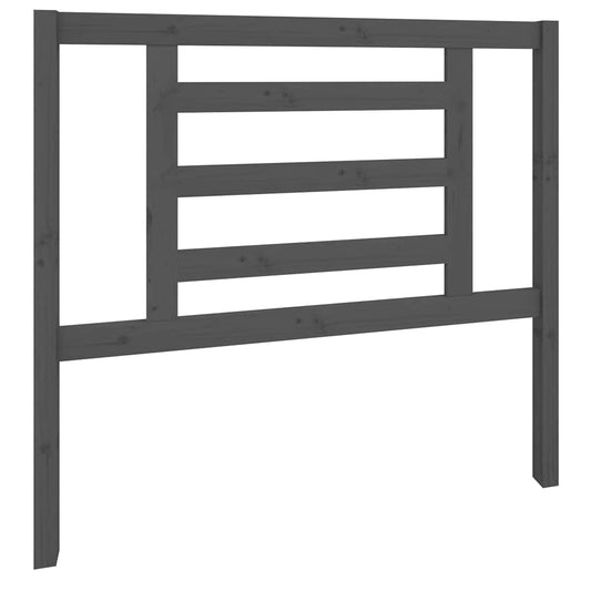 Bed Headboard Grey 106x4x100 cm Solid Wood Pine
