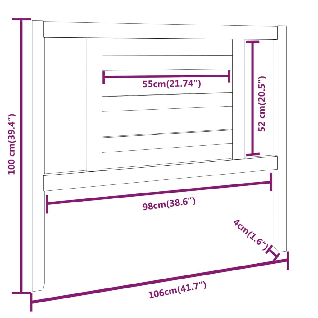 Headboard | Grey | Solid Pine Wood | Standard | Appealing Design