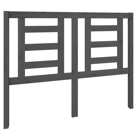 Bed Headboard Grey 126x4x100 cm Solid Wood Pine