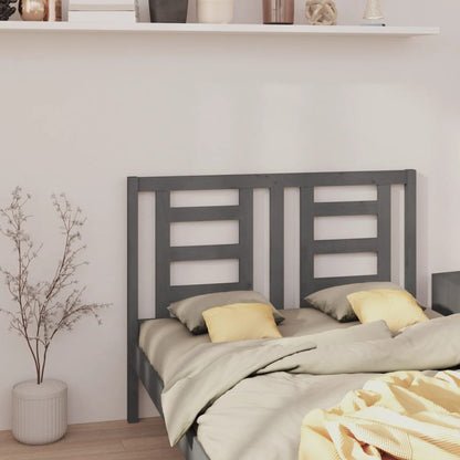 Headboard | Grey | Solid pine wood | 126 cm width | Decorative Inlays