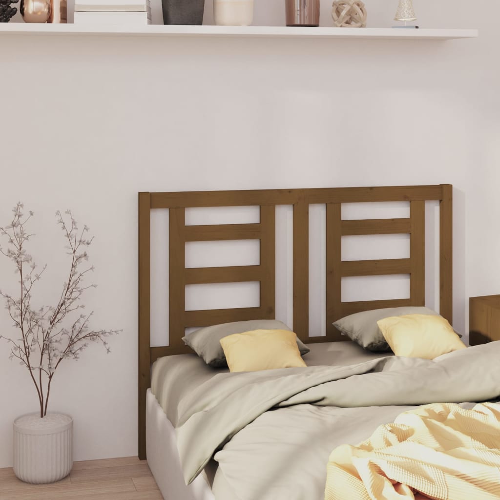 Headboard | Honey brown | Solid pine wood | 126 x 4 x 100 cm