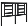 Bed Headboard Black 126x4x100 cm Solid Wood Pine