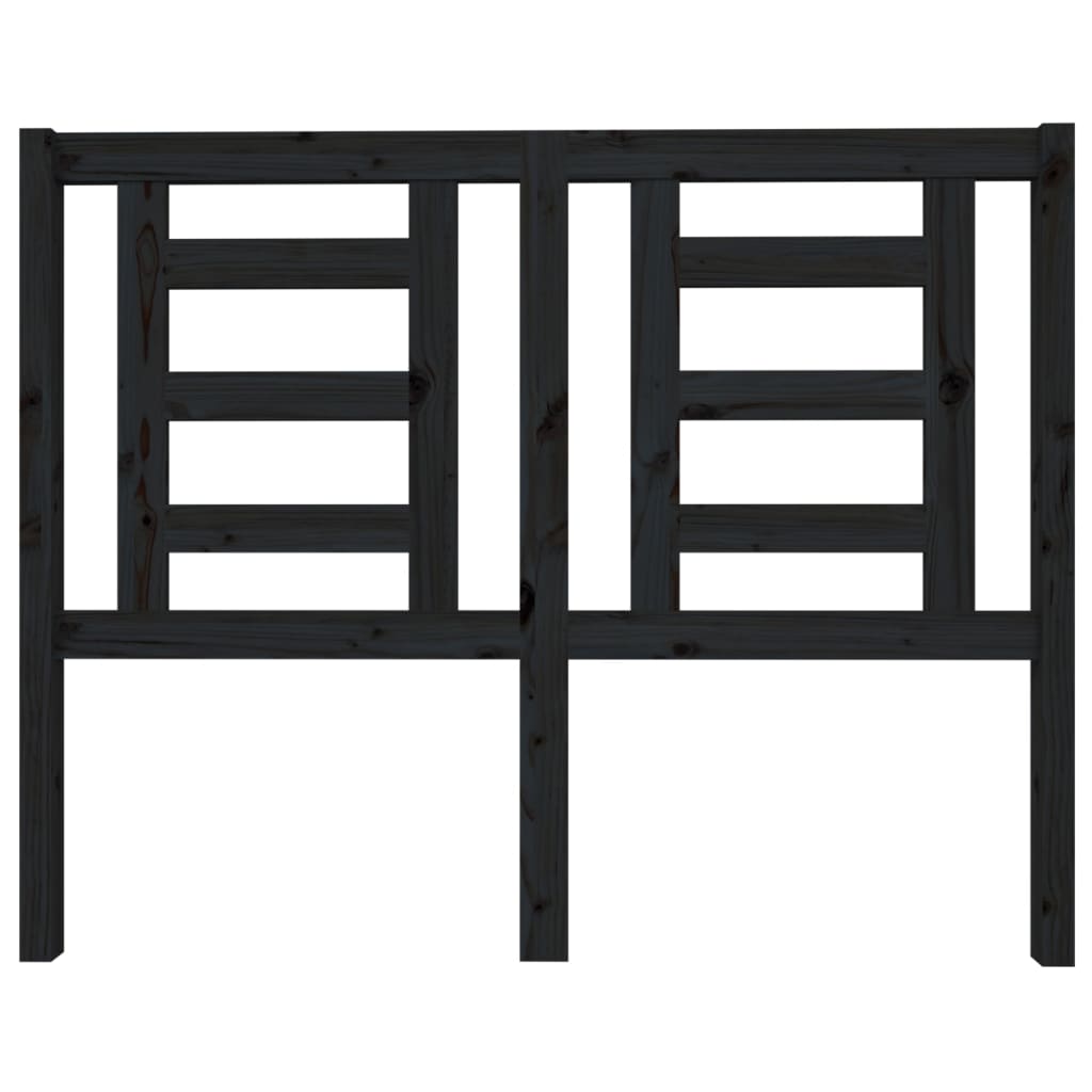 Headboard | Black | Solid pine wood | 126 x 4 x 100 cm