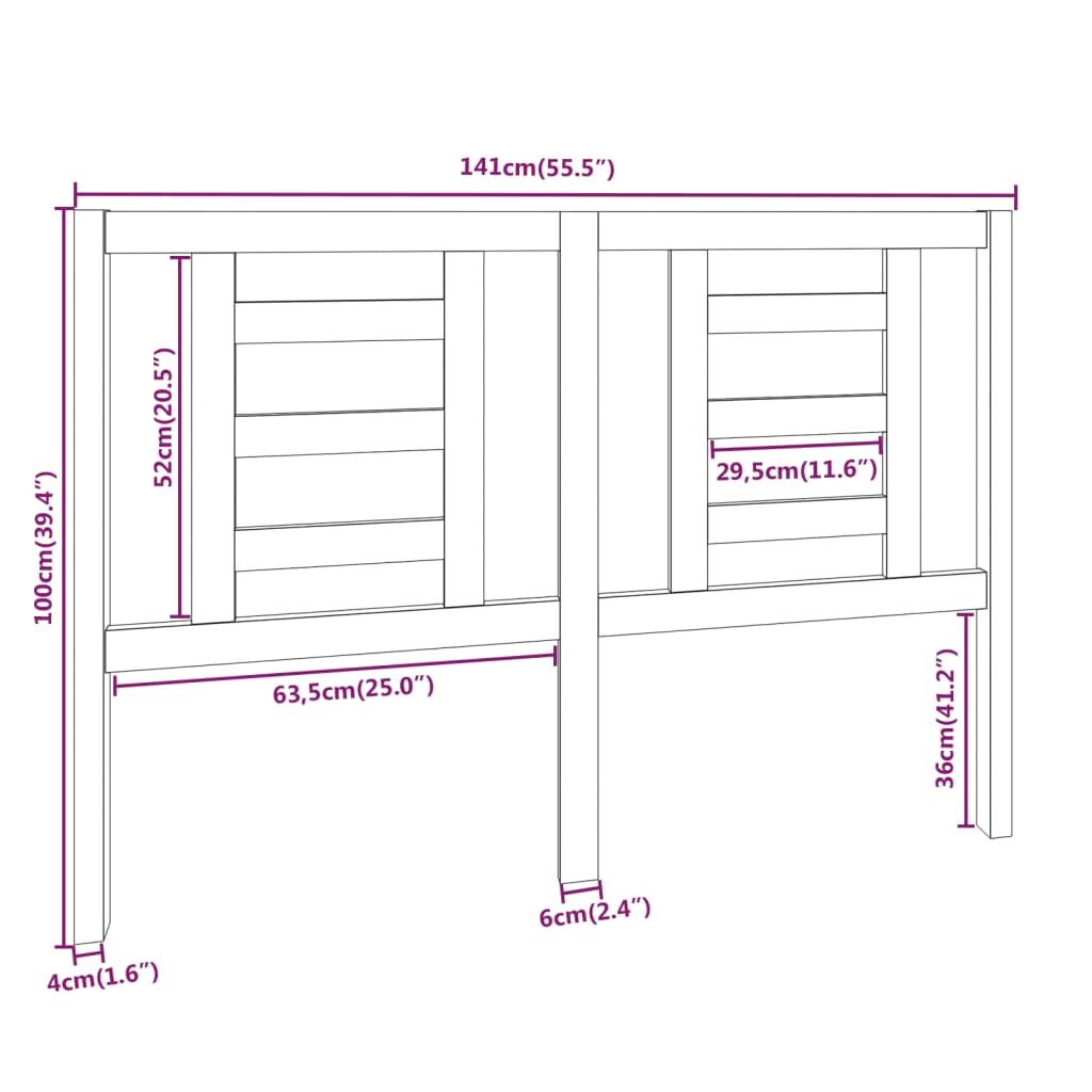 Headboard | Honey brown | Solid Pine Wood | Medium |  Appealing Design