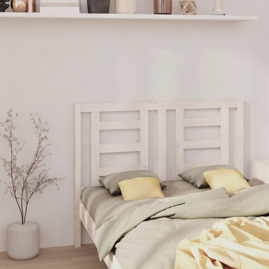 Headboard | White | Solid Pine Wood | Medium |  Decorative Inlays