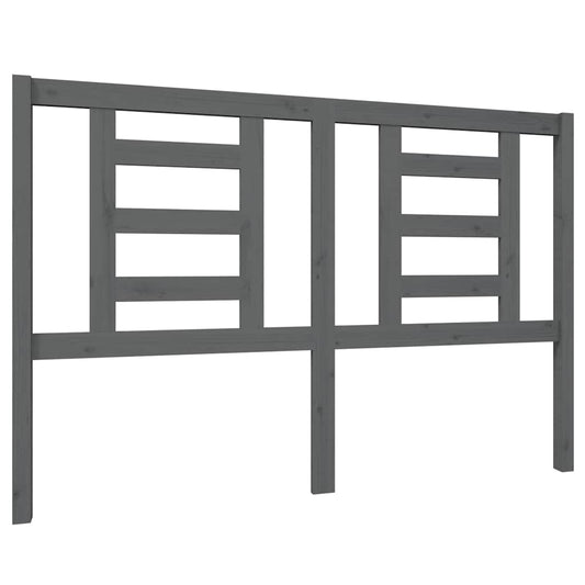 Bed Headboard Grey 146x4x100 cm Solid Wood Pine