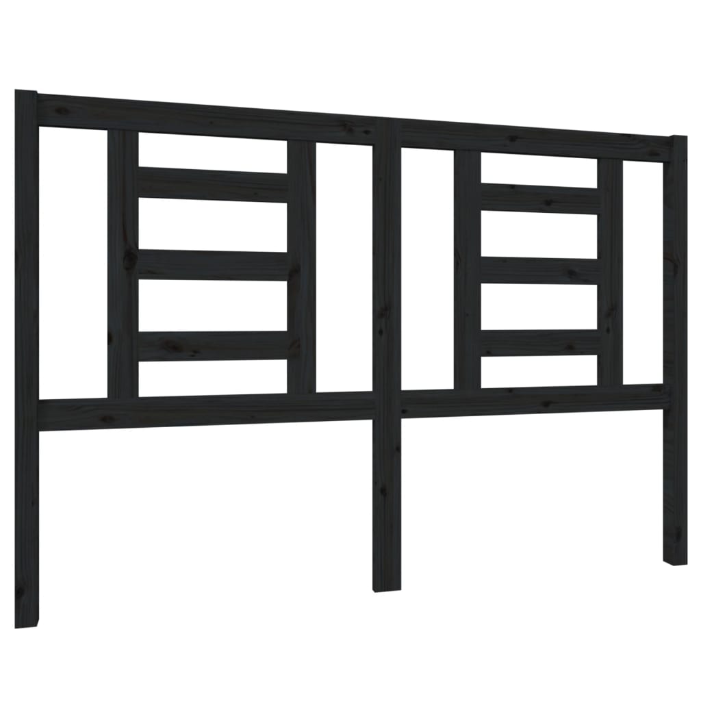 Headboard | Black | Solid pine wood | 146 x 4 x 100 cm