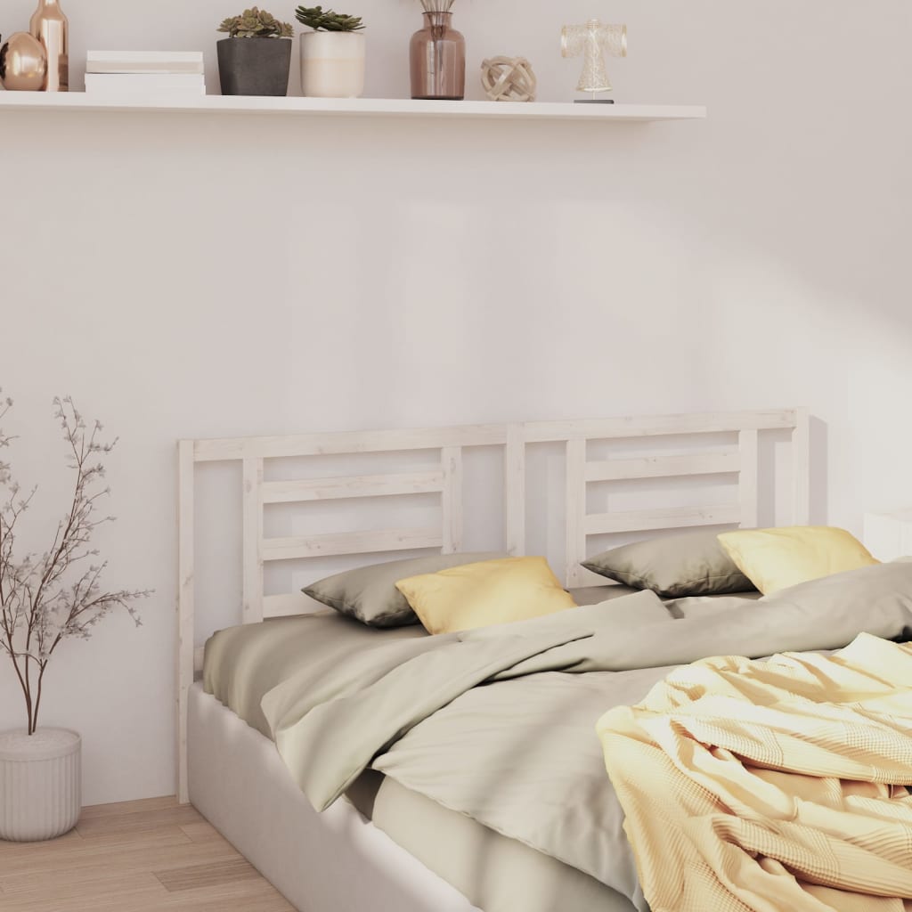 Bed Headboard | White | Solid pine wood | 166 cm x 4 cm x 100 cm