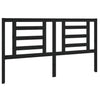 Bed Headboard Black 166x4x100 cm Solid Pine Wood