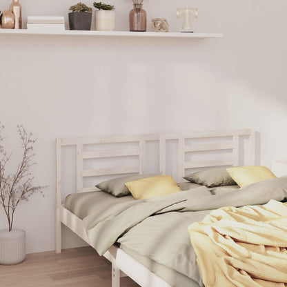 Bed Headboard | White | Solid Pine Wood | Standard | Decorative Inlays