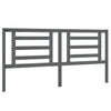 Bed Headboard Grey 186x4x100 cm Solid Pine Wood