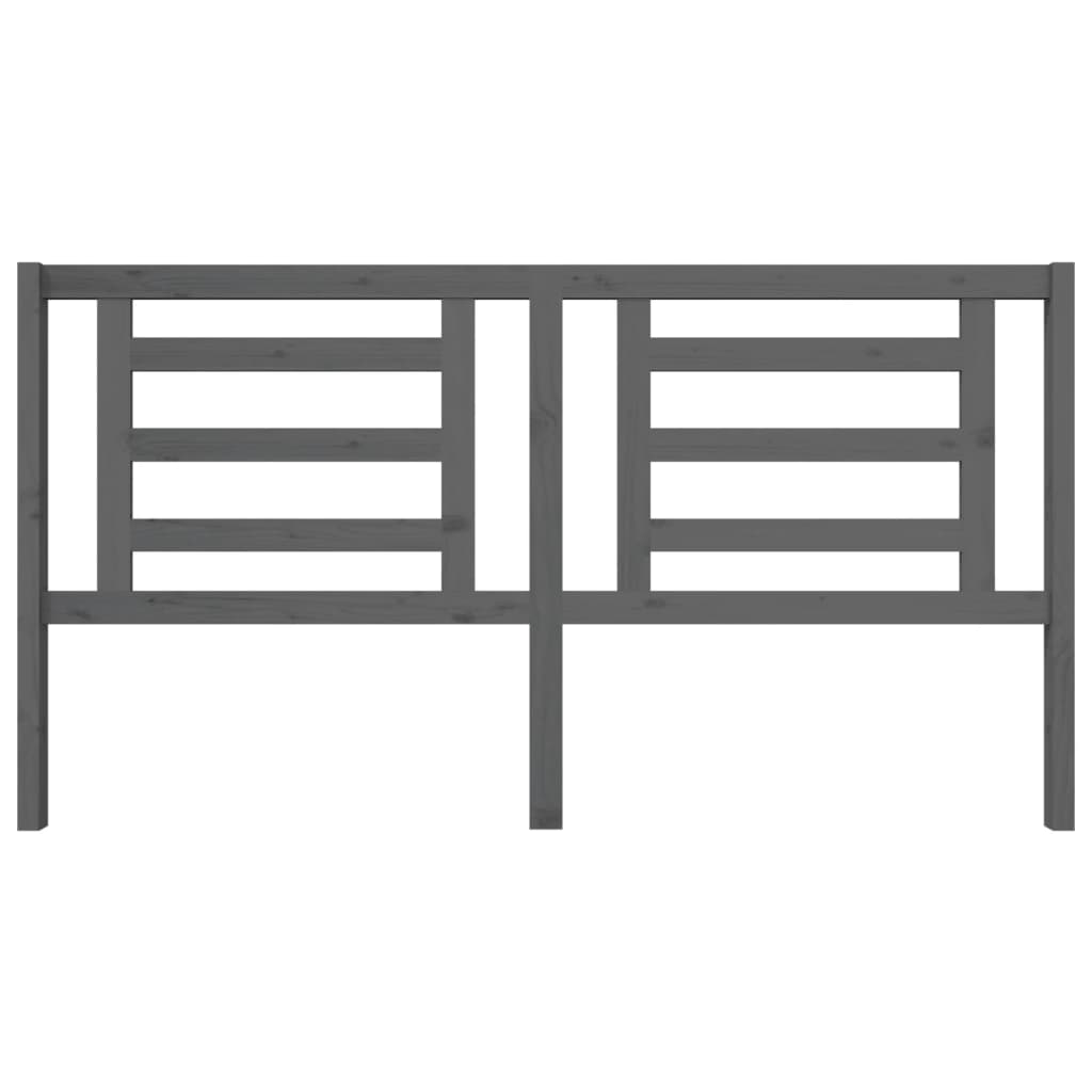 Bed Headboard | Grey | Solid Pine Wood | 186 cm x 4 cm x 100 cm