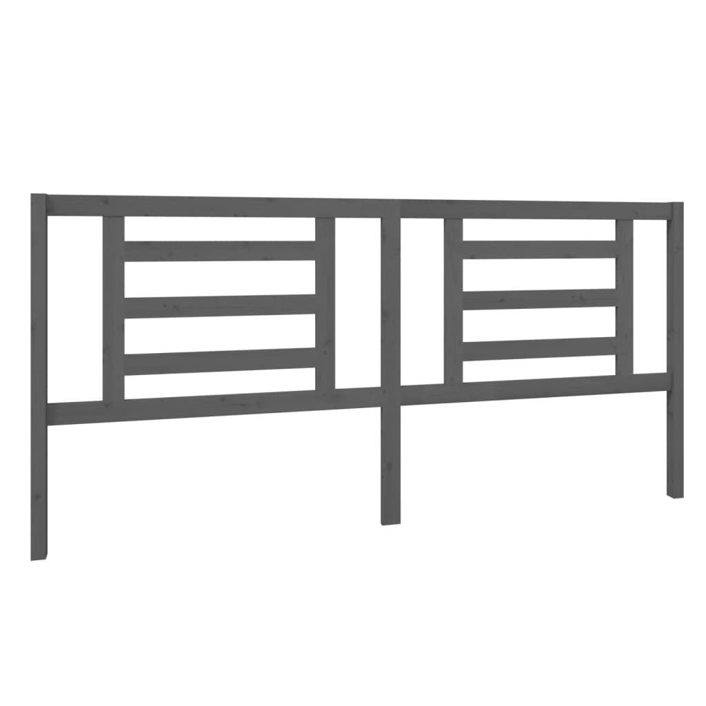 Bed Headboard | Grey | Solid pine wood | 206 cm wide | Durable