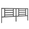 Bed Headboard Grey 206x4x100 cm Solid Pine Wood