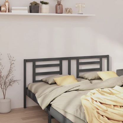Bed Headboard | Grey | Solid pine wood | 206 cm wide | Durable