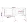 Bed Headboard Grey 206x4x100 cm Solid Pine Wood