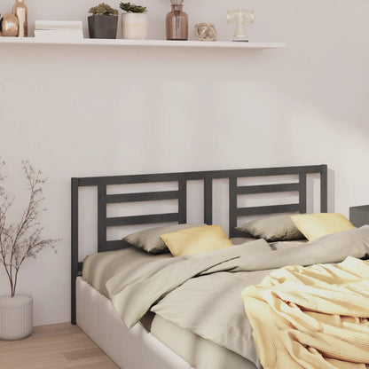 Bed Headboard | Grey | Solid pine wood | 206 cm wide | Durable