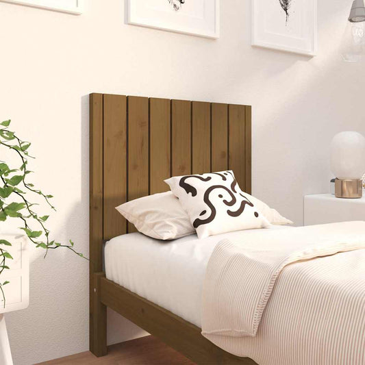 Bed Headboard | Honey Brown | Solid Pine Wood | 80.5x4x100 cm