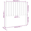 Bed Headboard Grey 95.5x4x100 cm Solid Wood Pine