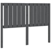 Bed Headboard Grey 125.5x4x100 cm Solid Wood Pine