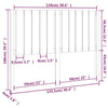 Bed Headboard Grey 125.5x4x100 cm Solid Wood Pine