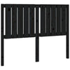 Bed Headboard Black 125.5x4x100 cm Solid Wood Pine