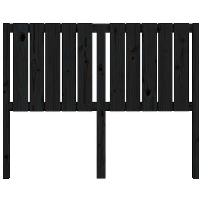 Bed Headboard Black 125.5x4x100 cm Solid Wood Pine