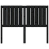 Bed Headboard Black 125.5x4x100 cm Solid Wood Pine