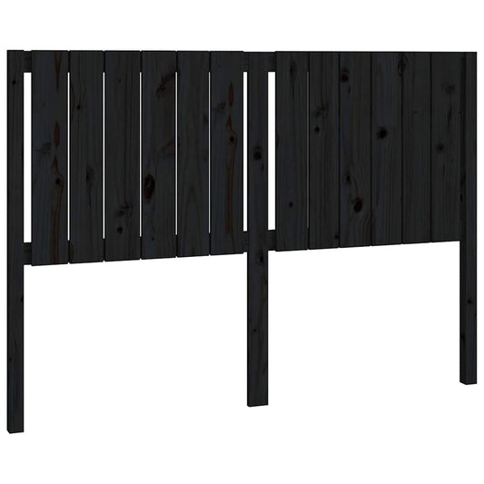 Bed Headboard | Black | Solid pinewood | 145.5x4x100 cm | Bed Headboard